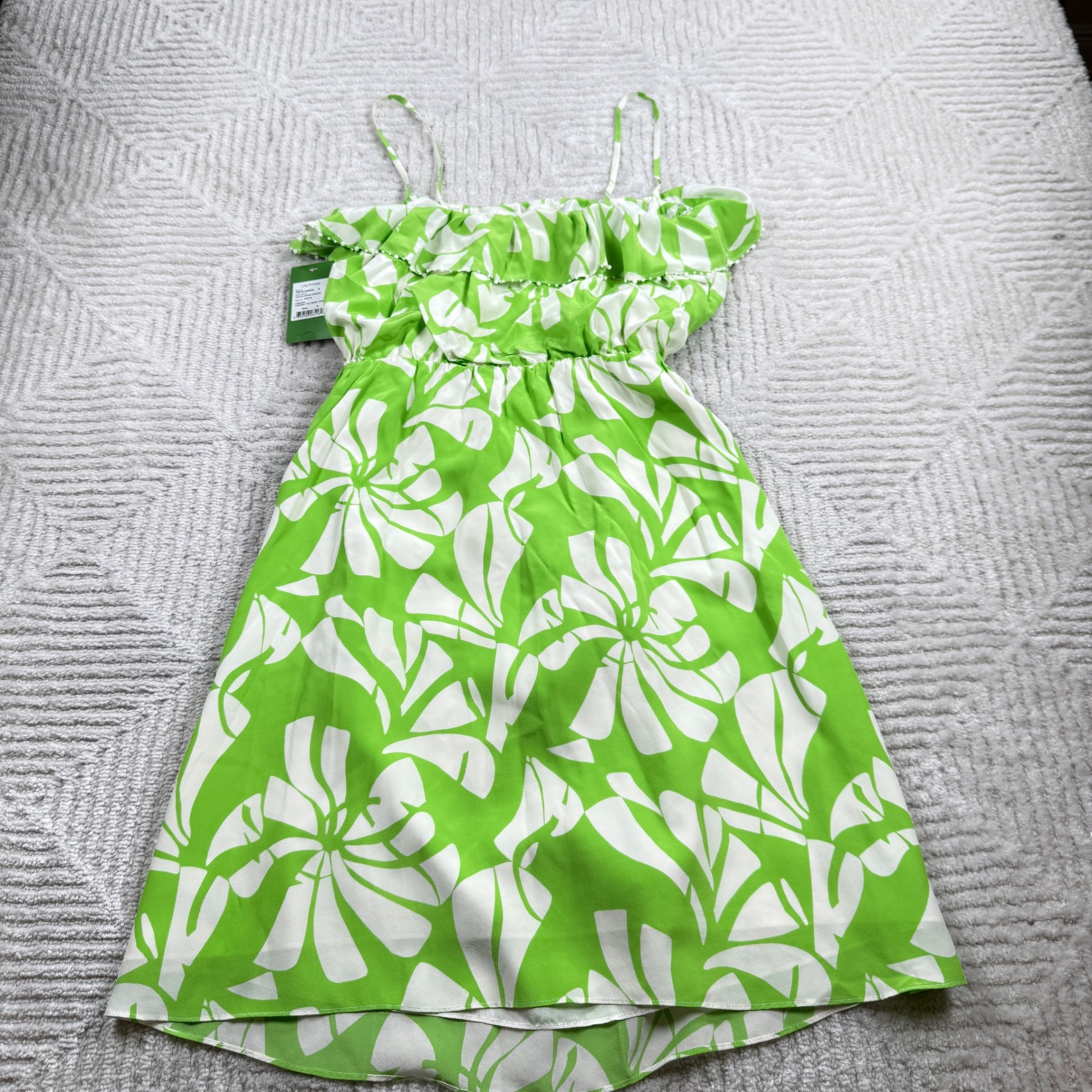 Lilly Pulitzer Darcia Dress Women's 8 Green Silk Nwt Party Resort Tropical Palm